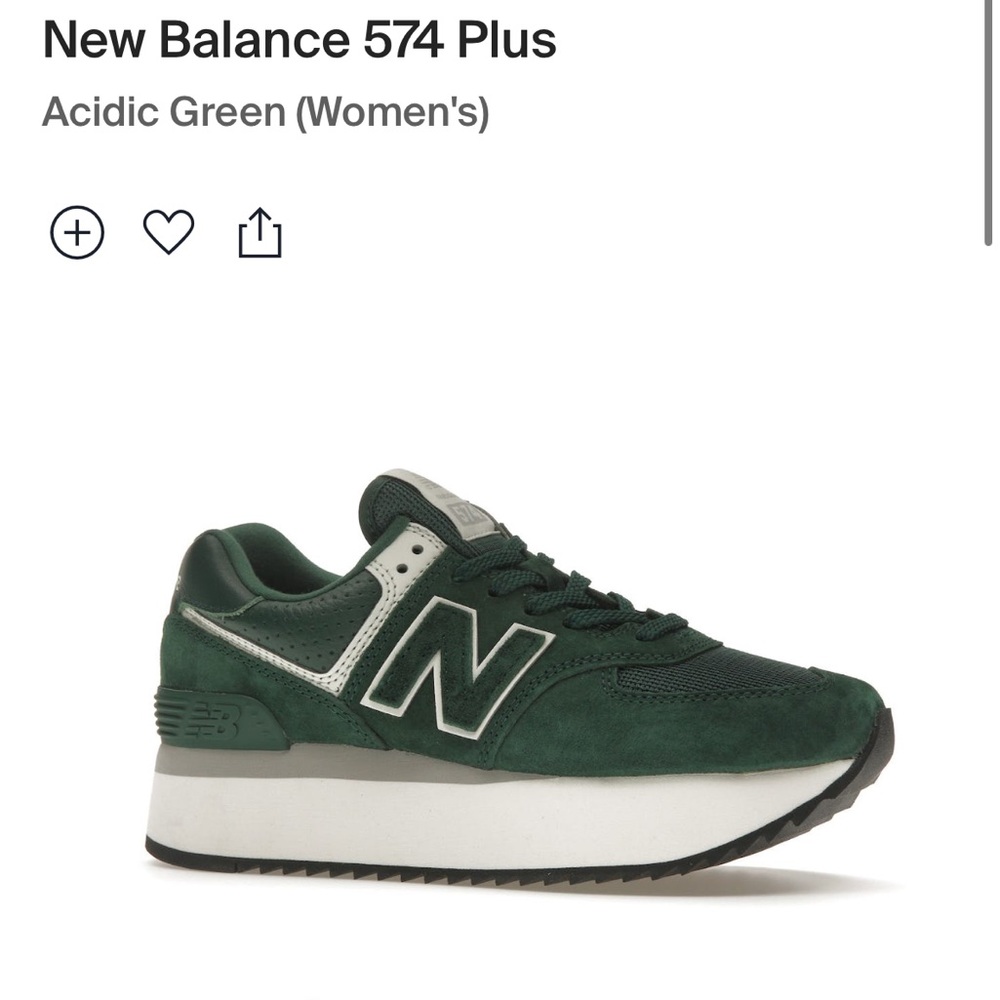 New balance 574 plus green platform sneaker 7